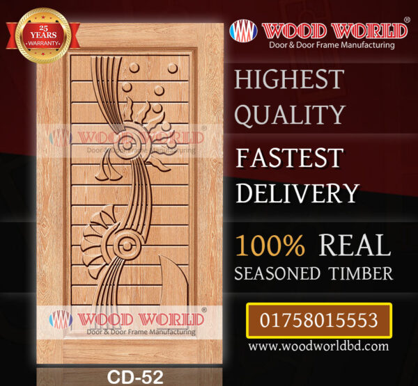 Wood World Bd. | CD-52 | Best quality wooden door produced with highest quality timber. We located in Bangladesh Dhaka.