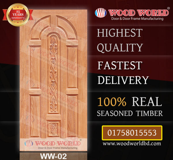 Wood World Bd. | WW-02 | Best quality wooden door produced with highest quality timber. We located in Bangladesh Dhaka.