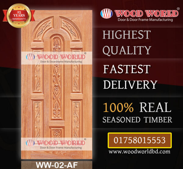 Wood World Bd. | WW-02-AF | Best quality wooden door produced with highest quality timber. We located in Bangladesh Dhaka.