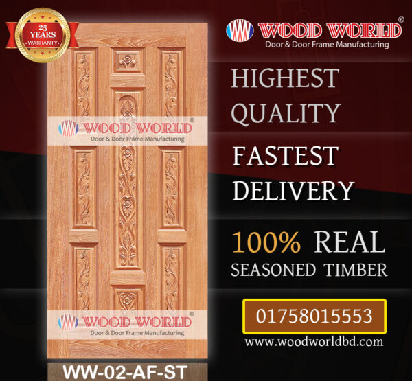 Wood World Bd. | WW-02-AF-ST | Best quality wooden door produced with highest quality timber. We located in Bangladesh Dhaka.