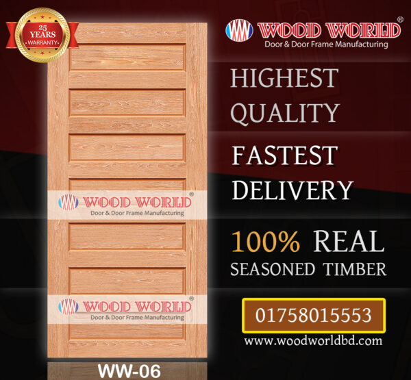 Wood World Bd. | WW-06 | Best quality wooden door produced with highest quality timber. We located in Bangladesh Dhaka.