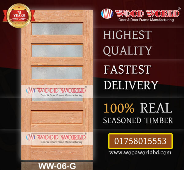 Wood World Bd. | WW-06-G | Best quality wooden door produced with highest quality timber. We located in Bangladesh Dhaka.