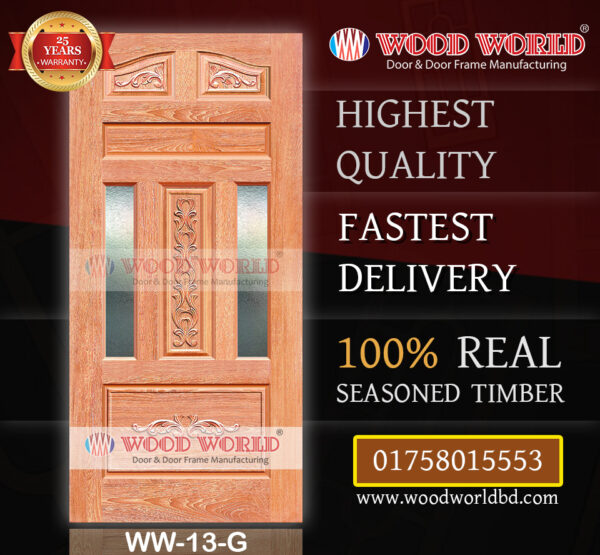 Wood World Bd. | WW-13-G | Best quality wooden door produced with highest quality timber. We located in Bangladesh Dhaka.