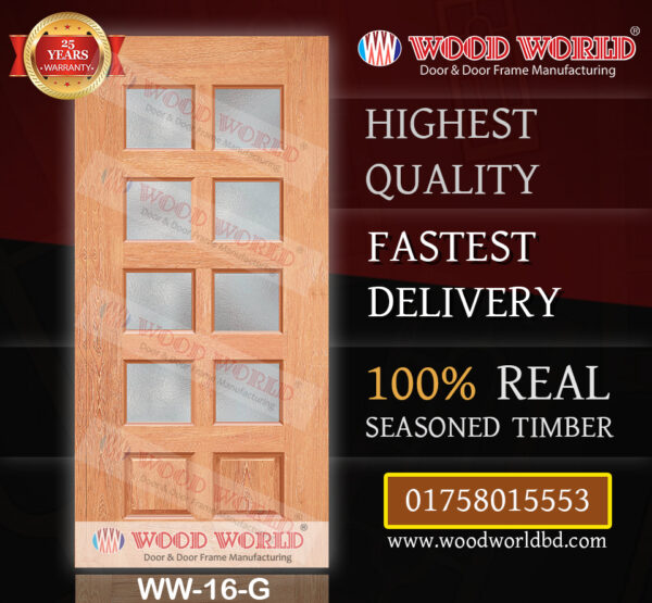 Wood World Bd. | WW-16-G | Best quality wooden door produced with highest quality timber. We located in Bangladesh Dhaka.