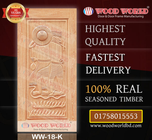 Wood World Bd. | WW-18-K | Best quality wooden door produced with highest quality timber. We located in Bangladesh Dhaka.