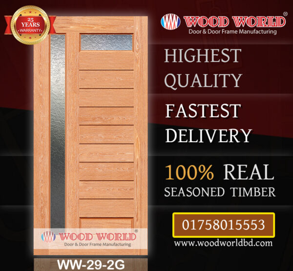 Wood World Bd. | WW-29-2G | Best quality wooden door produced with highest quality timber. We located in Bangladesh Dhaka.