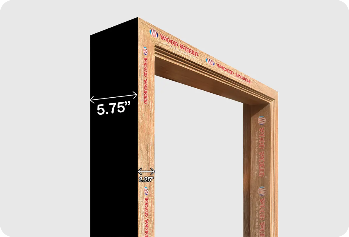 Wooden door frame thickness